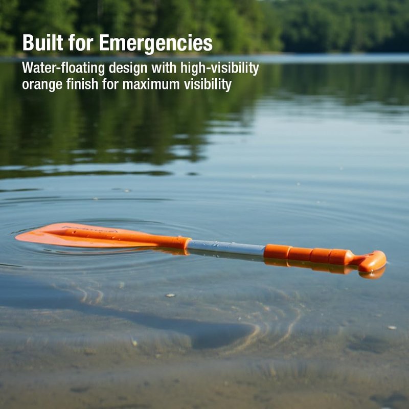 Attwood 20-inch to 42-inch Emergency Telescoping Paddle for Boating, Lightweight & Durable, High Visibility Orange, 11828-1
