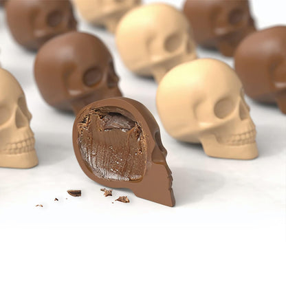 HAVOER 3D Skull Ice Cube Mold Tray -Novelty Shaped Ice Maker for Whiskey Cocktails Drinkers,Bartenders,Easy Release Silicone kull Molds,Baking Chocolate Candy,Home Bars