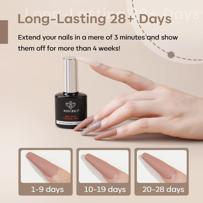 modelones 9 in One Gel Nail Glue Brush On Nail Glue 15 ml for Tips, Rhinestones, Base Coat, Blooming Art Gel Kit for Press on Nails Acrylic Tips U V Lamp Needed 2Pcs