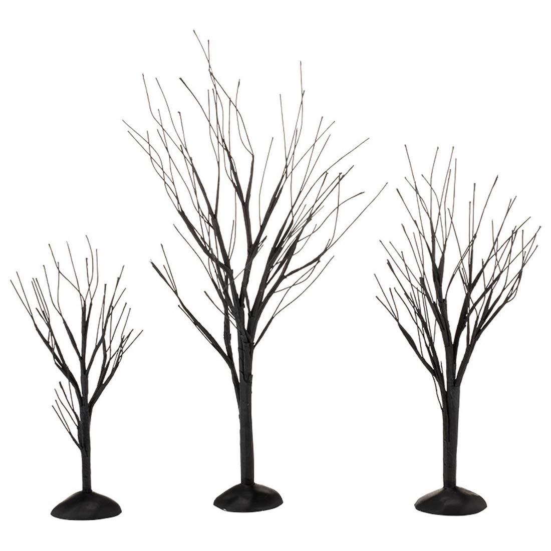 Department 56 Halloween Accessories for Village Collections Bare Branch Trees Figurine Set, Multiple Sizes, Black