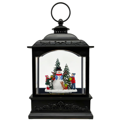 AOMIL Christmas Snow Globes Lantern with Music & Timer - USB/Battery Operated LED Glittering Globe Lantern, Snow Globe Decoration for Home Holiday Decor (Snowman)