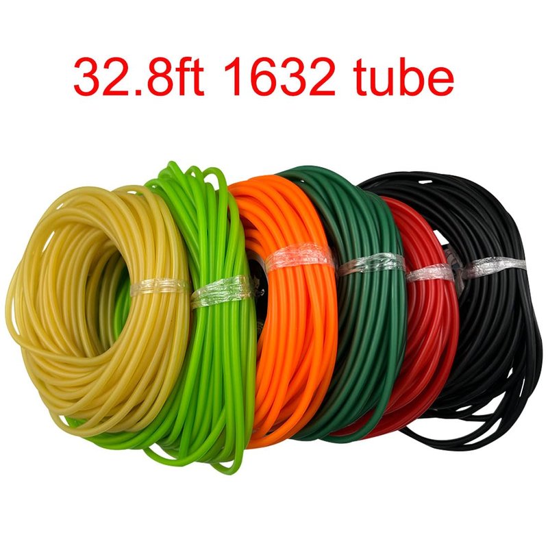 JHONGYA 32.8Ft 1632 Slingshot Rubber Tube 0.063 Inch (1.6mm) Id x 0.126 Inch(3.2mm) Od Natural Latex Rubber Tube for Outdoor Slingshot Hunting Shooting Catapult