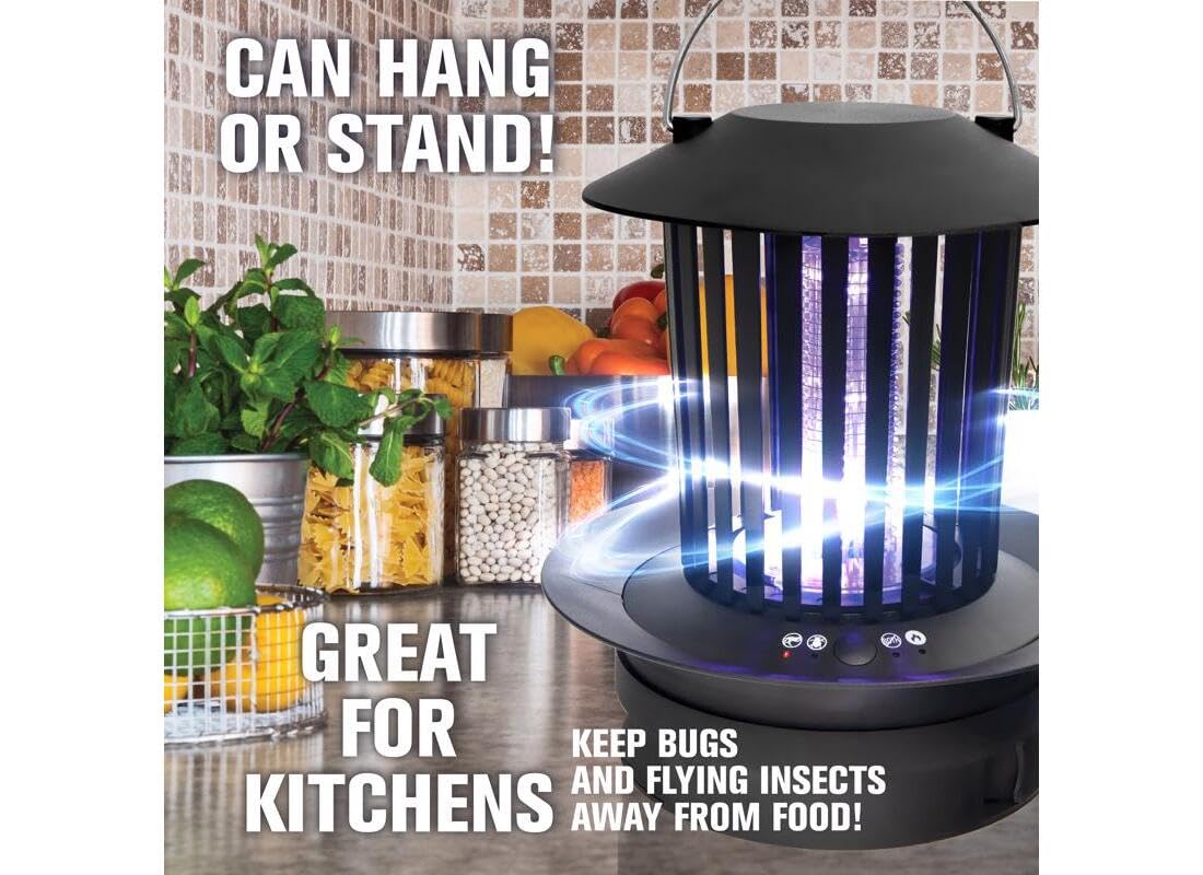 Double Zapper 18W by Bell+Howell Plug-in Electric Bug Killer, Zaps Flies, Mosquitoes, Ants/Bait and Heat Kills Cockroaches As Seen On TV 8.5”