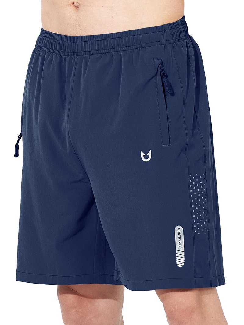 NORTHYARD Men's Athletic Running Shorts Gym Workout 7"/9"/5" Quick Dry Lightweight Sports Basketball Tennis 3 Zipper Pockets DARKBLUE 2XL