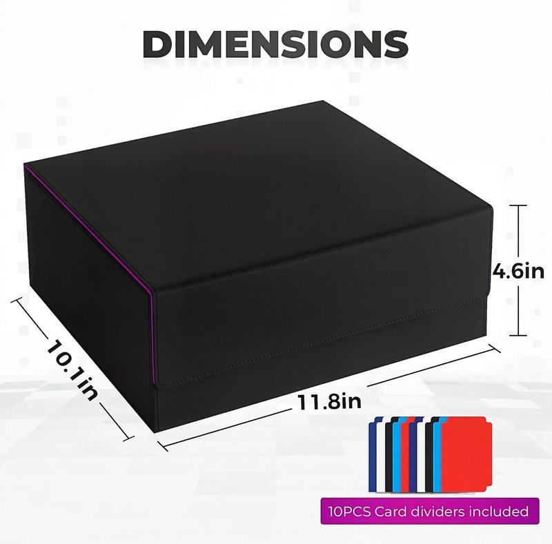 Card Storage Box - 1800+ MTG Deck Organizer with 10 Dividers & Leather Magnetic Closure | Fits Yu-Gi-Oh & TCG Cards