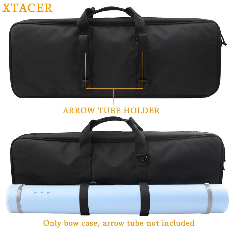 XTACER Tactical Bow Case MOLLE Recurve Takedown Bow Case Fully Padded Case (Black)