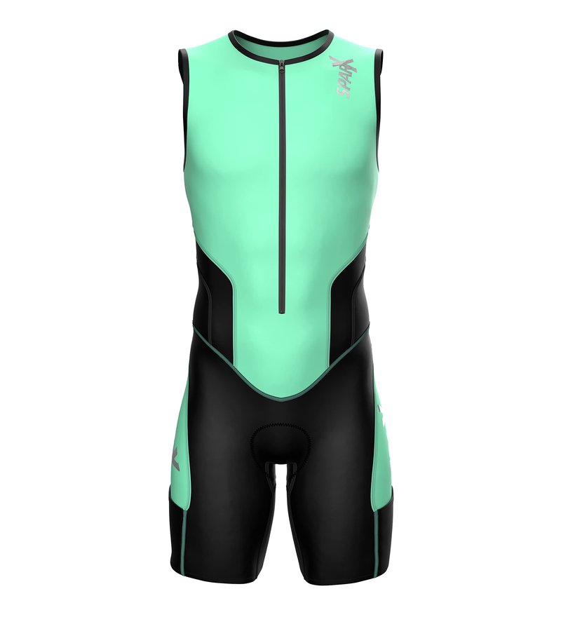 Sparx X Triathlon Suit Men Racing Tri Cycling Skin Suit Bike Swim Run (Medium, Mint_Elite)