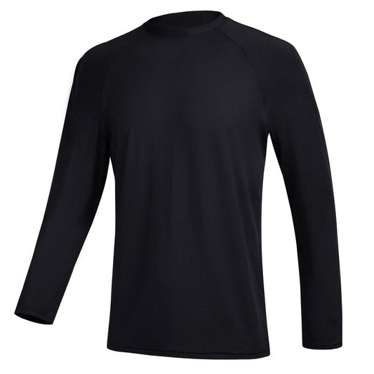 Men's Swim Shirts Rashguard Sun Shirt UPF 50+ UV Sun Protection Outdoor Long Sleeve T-Shirt Swimwear Black L