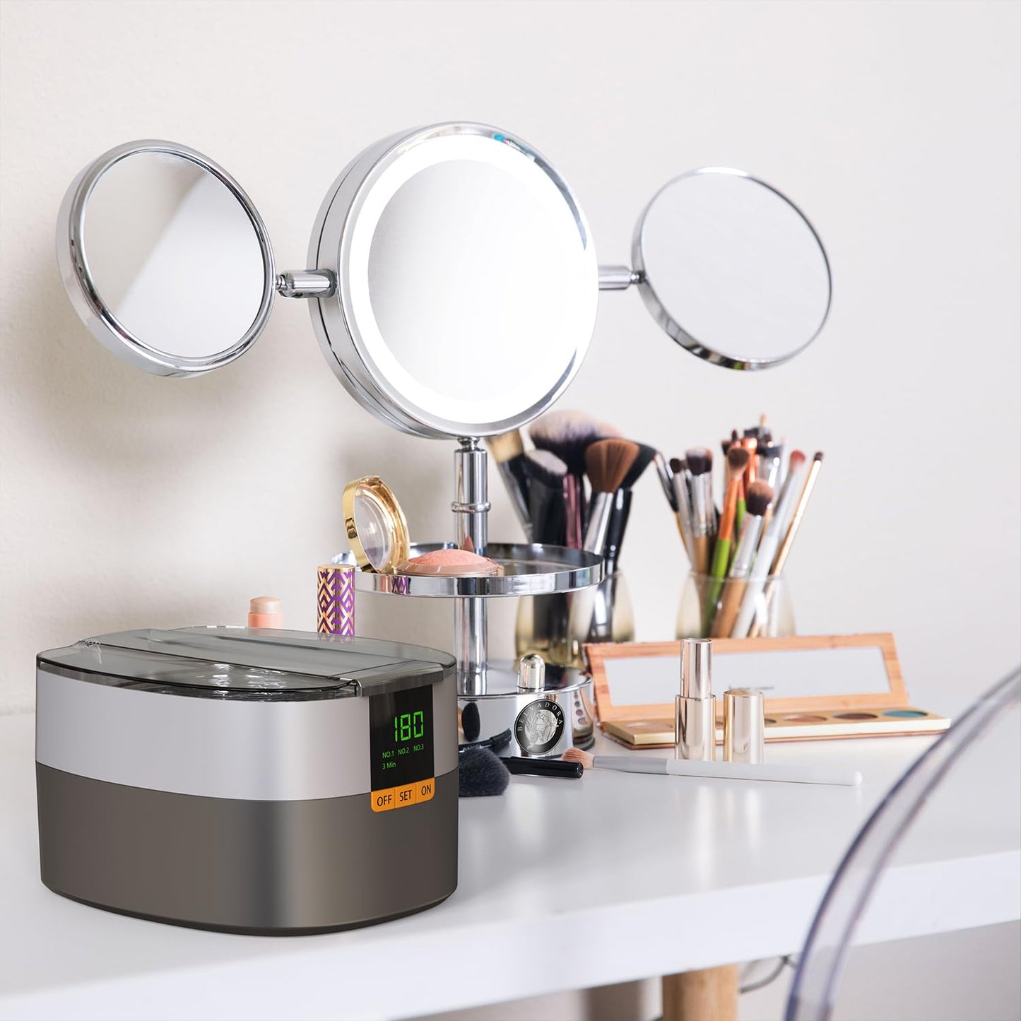 KECOOLKE Ultrasonic Cleaner 750ml Jewelry Sonic Cleaner with Digital Timer for Eyeglasses, Rings, Coins，Silver Ultrasonic Cleaner Solution for Gifts