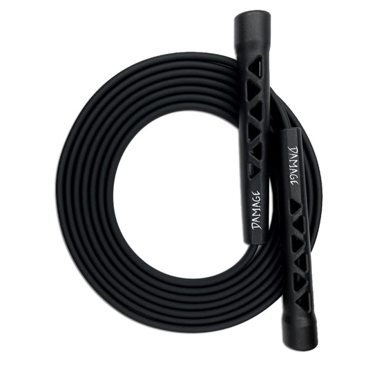 Damage Fight Gear Boxer Classic Speed Rope, Lightweight PVC Skipping,Jumping Rope, Non-Slip Ventilated ABS Plastic Handles and Matte Coated Tangle-Free Jump Rope for Boxing, MMA, Martial Arts