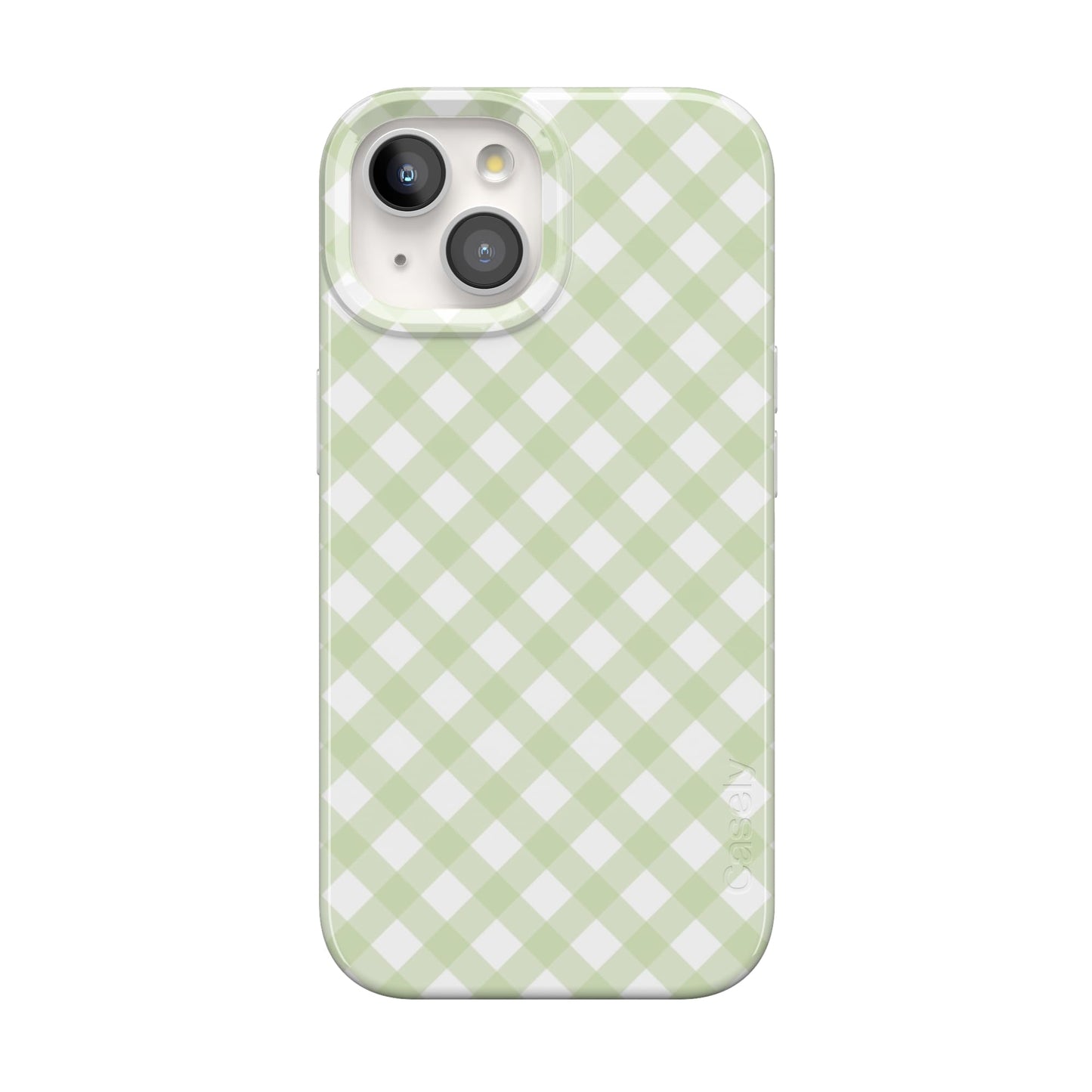 Casely iPhone 15 Plus Case | Fit Check | Neutral Checkerboard Checkered Classic Case | Compatible with MagSafe