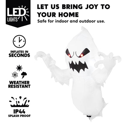 Joiedomi 4.5 FT Halloween Inflatable Ghost with Build-in LEDs, Blow Up Flying Ghost Broke Out from Window for Halloweeen Window Decorations, Yard, Garden, Lawn Decoration