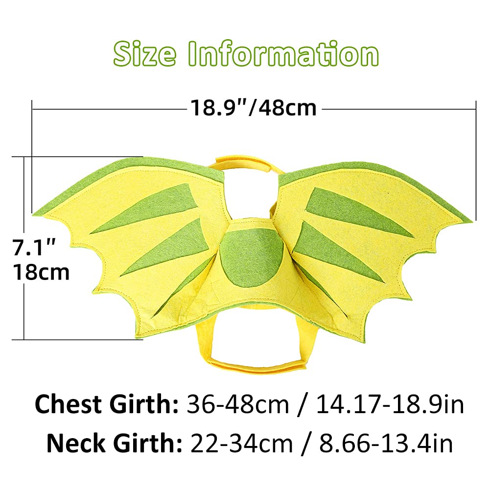 Dragon Wings for Dogs Cats, Dog Halloween Costumes- Funny Pet Dog Costume Wings for Party, Dinosaur Theme Wings Christmas Cosplay Cat Small Medium Puppy Photo Props Dress up Accessories