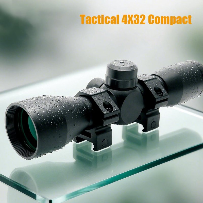 Tactical 4X32 Compact Riflescope - Mil Dot Reticle for Precision Hunting | Adjustable Rail Mounts
