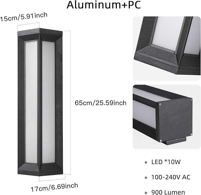 Outdoor Wall Lights 26" Waterproof Modern Porch Light 3000K Large Outdoor Sconces Wall Lighting Long Sconce Exterior Lighting Fixtures Wall Mount for Front Porch Outside House Garage Patio