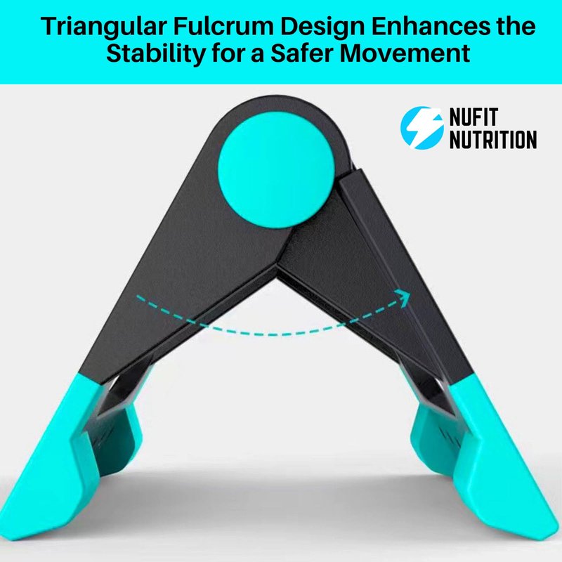 NuFit Portable Pushup Handles for Travel | Travel Push Up Bars for Hotel, Home Floor, and Gym Workouts, Ergonomic & Foldable Non-Slip Fitness Structure that Prevents Wrist & Elbow Strain