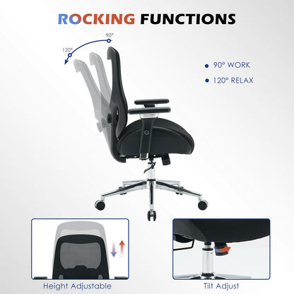 BOSMILLER 700lbs Big and Tall Office Chair with Wide Thick Seat Cushion for Sitting All Day,Ergonomic Mesh Desk Chair with Adjustable Lumbar Support for Heavy People,4D Armrests