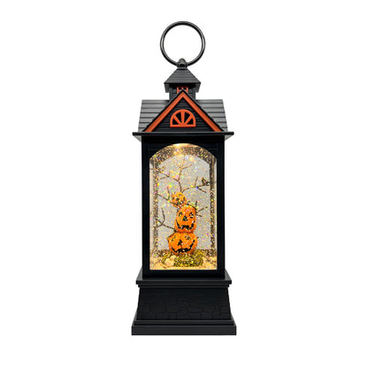 LSISOVO Halloween Snow Globe Lantern with 6 Hour Timer,Halloween Decorations Indoor for Home,Halloween Decor,USB or Battery Powered for Halloween Lanterns,Halloween Pumpkin Lantern
