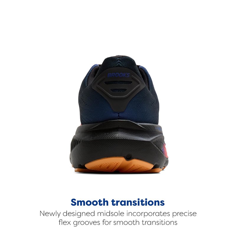 Brooks Women’s Ghost 17 Neutral Running Shoe - Night/Blue/Papaya - 10.5 Medium