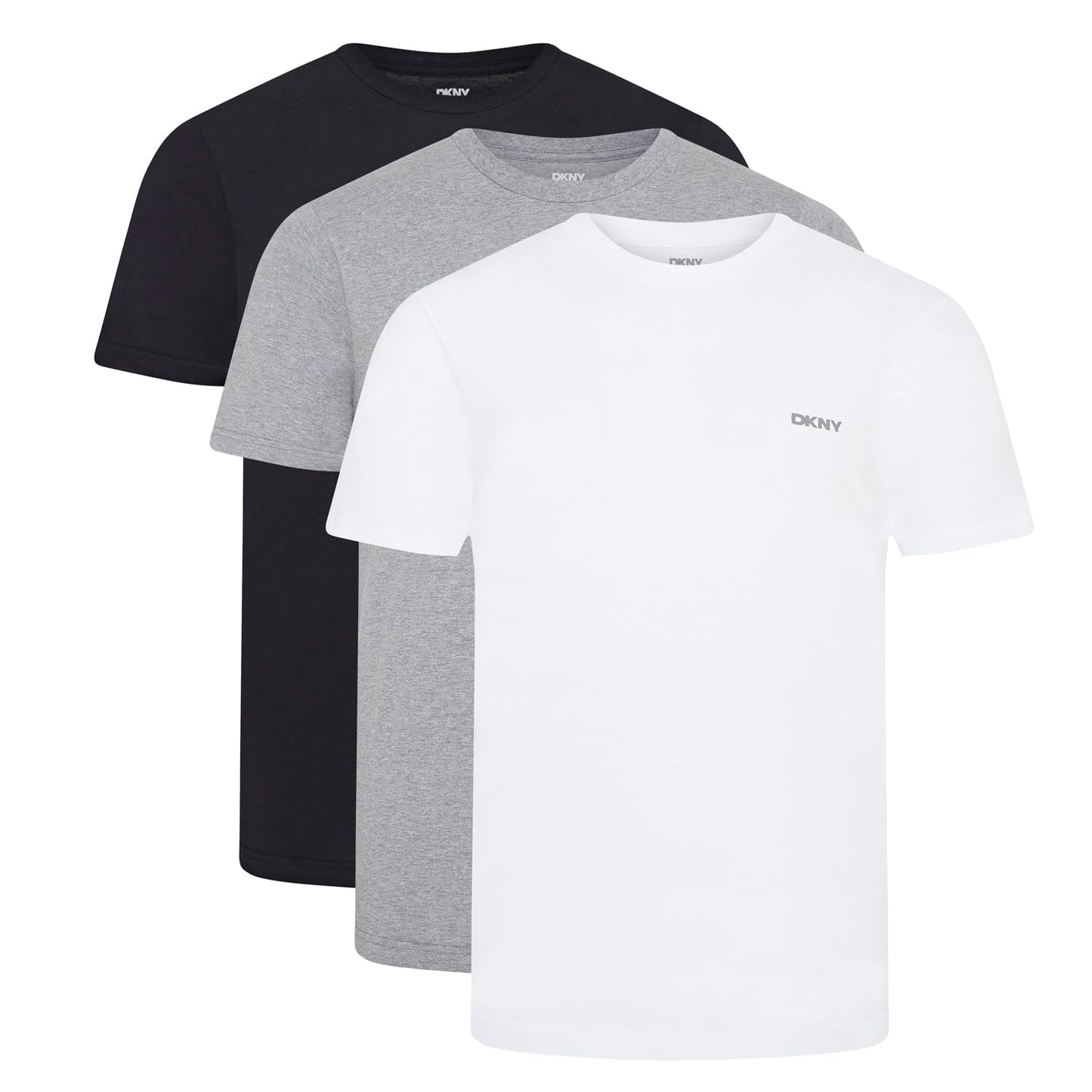 DKNY Men's Giants T-Shirt, Black/White/Grey, XL (Pack of 3)