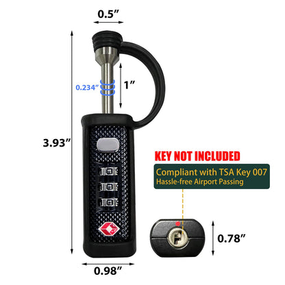 Gun Case Lock TSA Approved Locks for Gun Case,Cut-Proof Padlock for Guns/Rifles/Hard Pistol Cases/Firearms/Handguns/Revolvers/Camera/Drone/Equipments/Instruments/Tools Protective Hard Cases(Black)