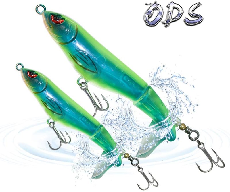 Plopper Topwater Fishing Lure - 4.3-Inch Floating Bait with Rotating Tail for Freshwater & Saltwater Pike and Bass