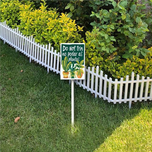 Uptell Do Not Trim No Podar As Plantas Yard Signs with Stakes Aluminum Sign for House/Front Door and Business Outdoor Decoration 7x8.8 Inch