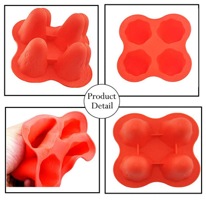 Silicone Ice Cube Molds,Halloween Ghost Ice Cube Maker Tray for Whiskey, Spirits, Liquor, Cocktails,Candy, Cake, Soap,Set of 4