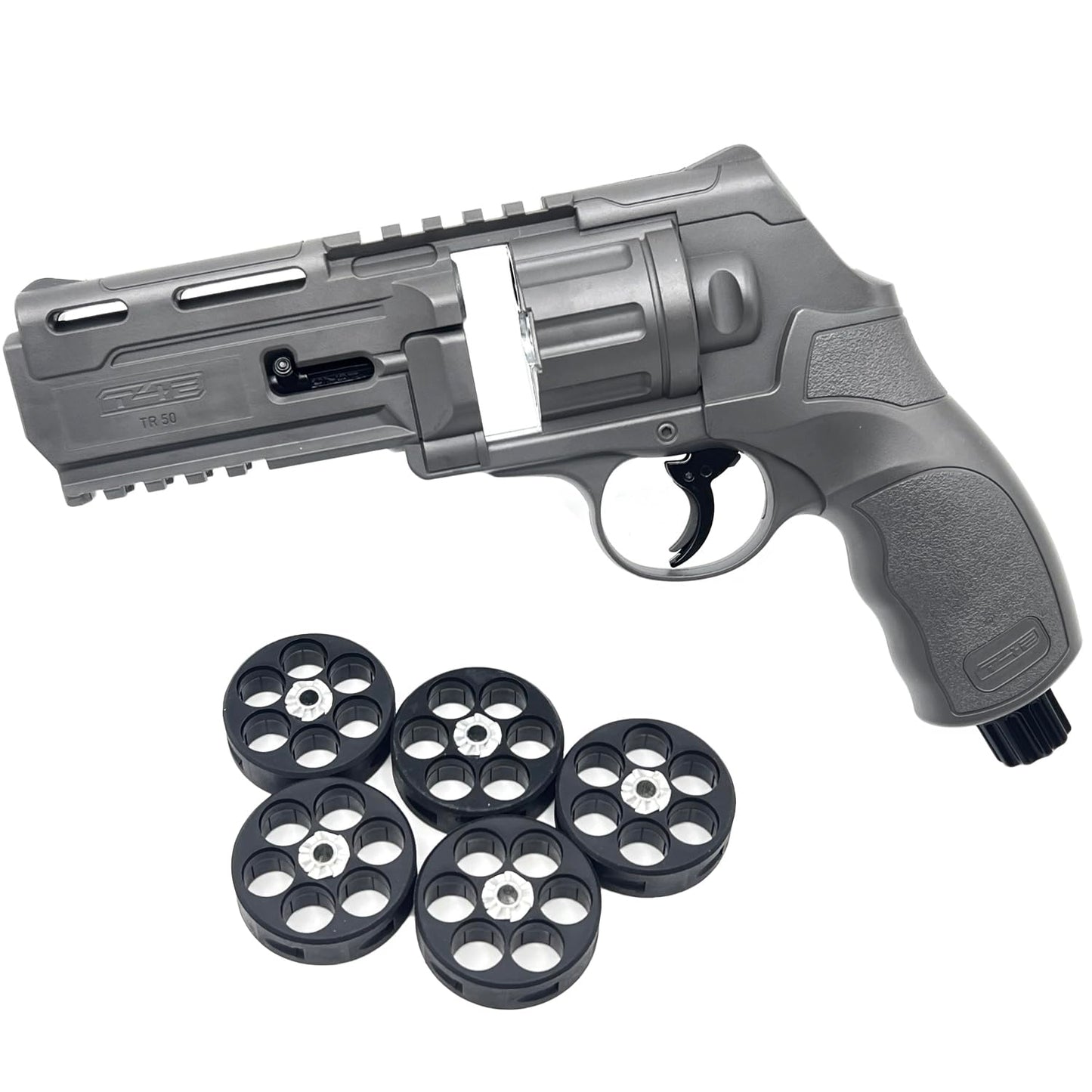 Umarex T4E TR50 Revolver .50 Caliber Training Pistol TR 50 Paintball Gun Marker, Combat Gray