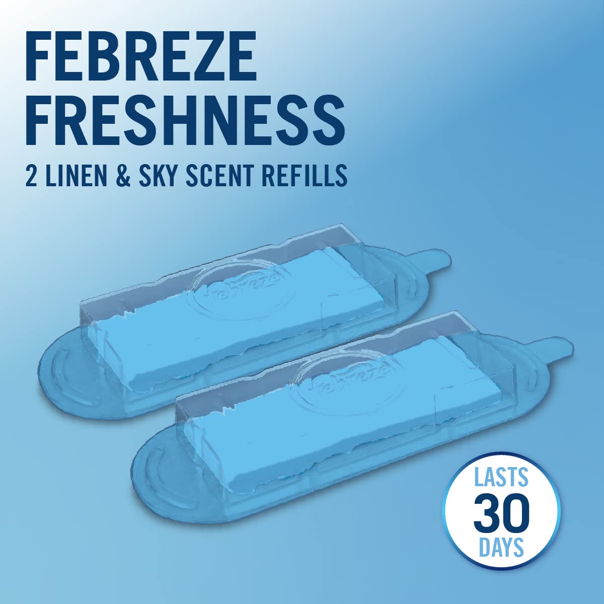 Febreze Linen & Sky Air Purifier Scent Refill Cartridge, 2-Pack, White, 2 Count