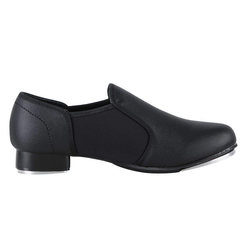 Linodes Unisex PU Leather Slip On Tap Shoe Dance Shoes for Women and Men's Dance Shoes-Black-8.5M