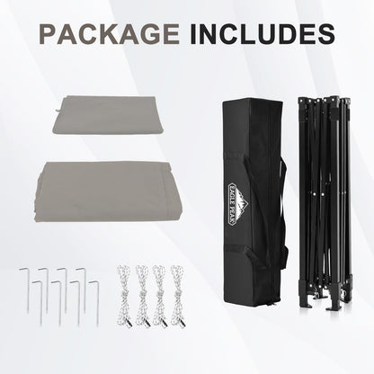 EAGLE PEAK Flex Ultra Compact 5x5 Pop-up Canopy, Sun Shelter, Changing Room, Portable Privacy Canopy Cabana for Pool, Fashion Photoshoots, or Camping, Gray