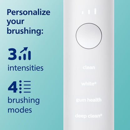 Philips Sonicare DiamondClean Smart 9300 Electric Toothbrush, Sonic Toothbrush with App, Pressure Sensor, Brush Head Detection, 4 Brushing Modes and 3 Intensity Levels, White, Model HX9903/05