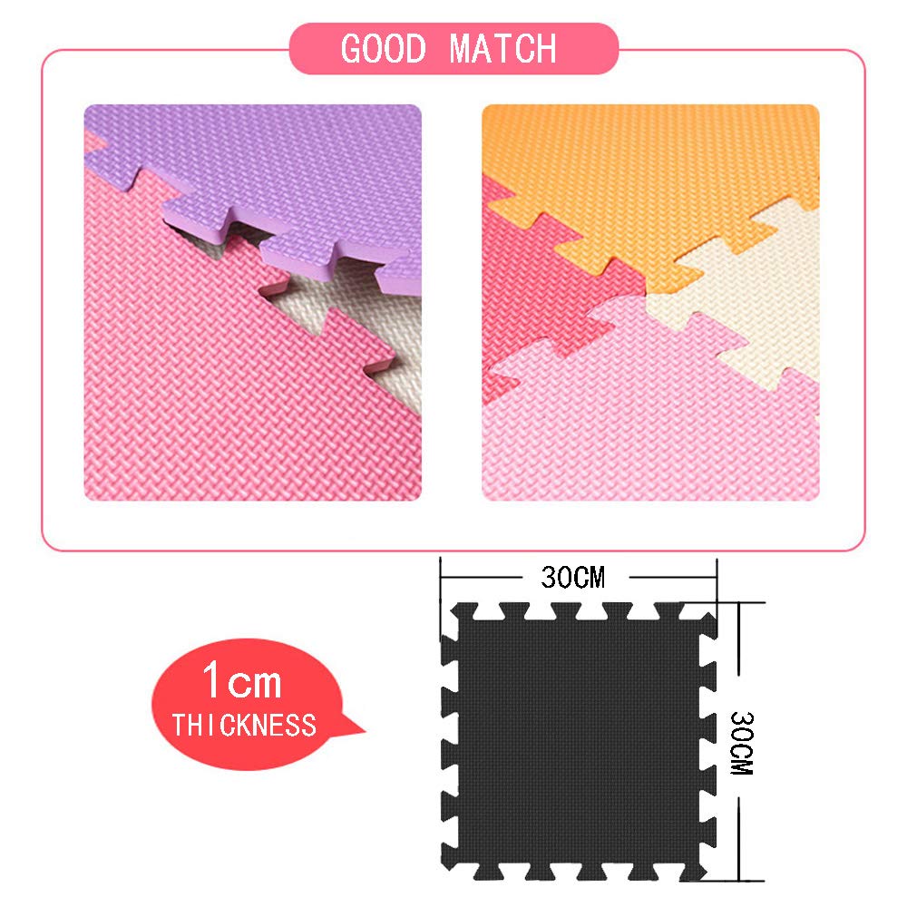 MQIAOHAM® 18 Pieces Puzzle Play Mats, Soft Baby Play Mat, Kids Interlocking Foam Floor Tiles, Carpet Playmats G301018-106110