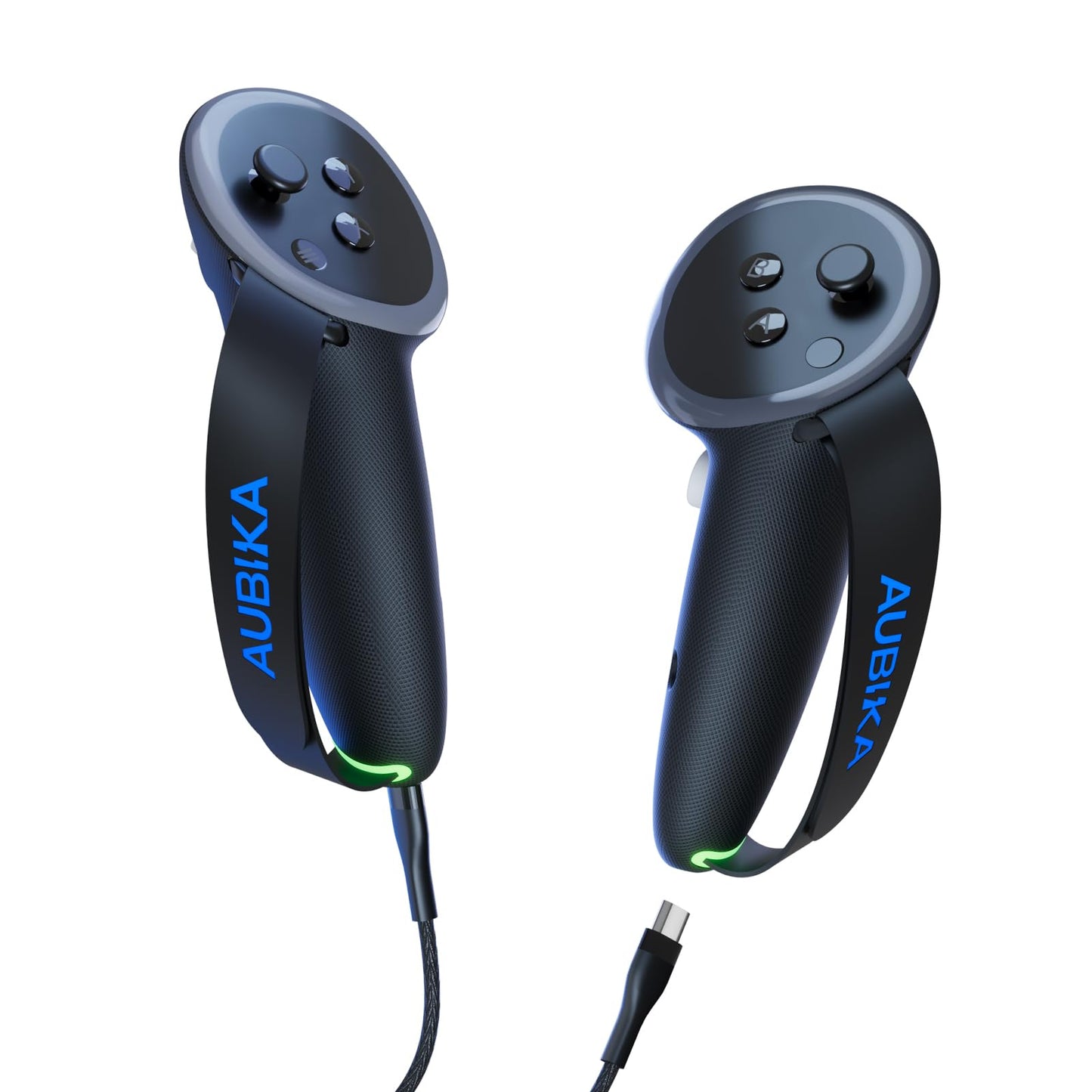 Aubika Rechargeable Controllers Grips for Meta Quest 3S/Quest 3, Oculus Quest 3S/Quest 3 Charging Grips Cover Accessories, with 2 Batteries Replacement, Protector in VR