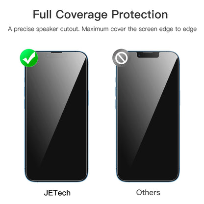 JETech Full Coverage Screen Protector for iPhone 16e 2025, iPhone 13/13 Pro 6.1-Inch, Tempered Glass Film with Easy Installation Tool, Case-Friendly, HD Clear, 3-Pack