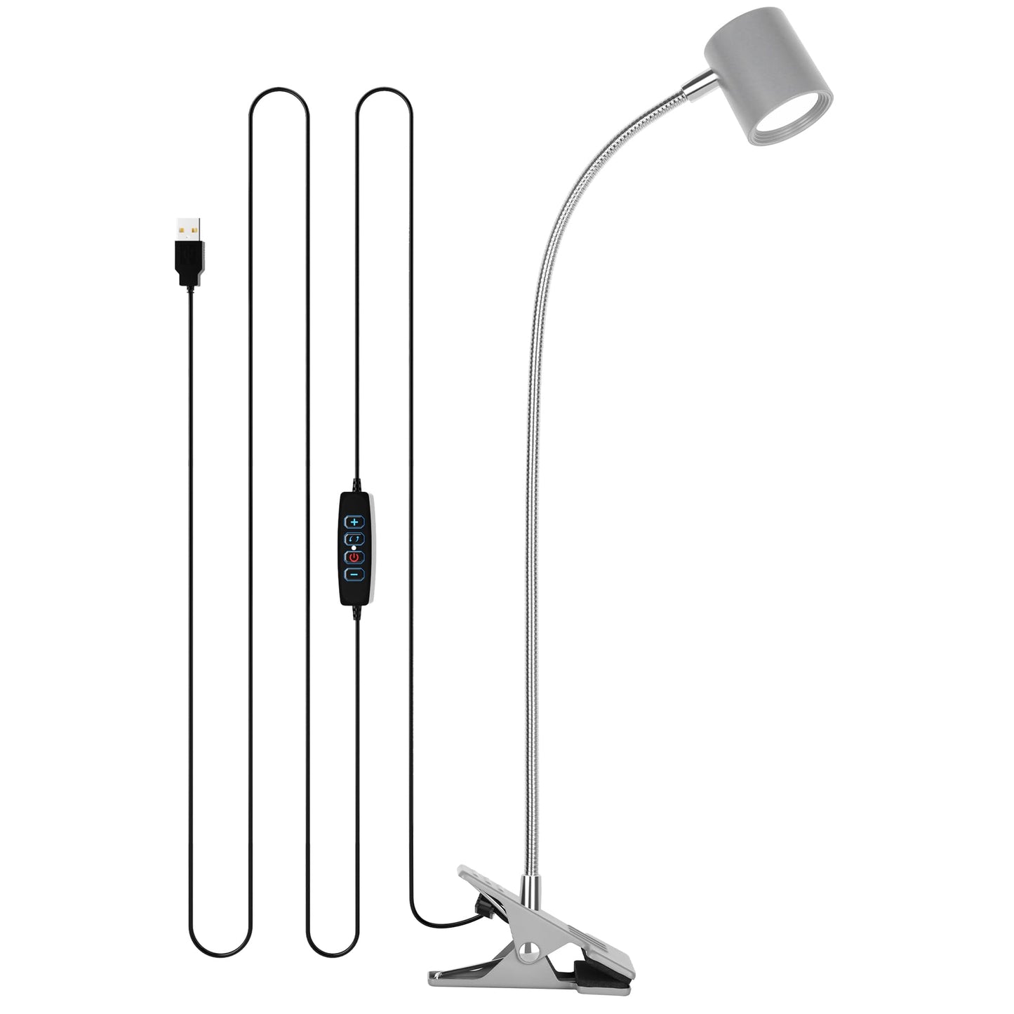 Dott Arts Desk Lamp,USB Clip On Light,Book Lights for Reading at Night,3 Color Modes,10 Brightness Clamp Lights,360° Gooseneck LED Reading Light for Books in Bed,Eye-Care for Home Office,Headboards