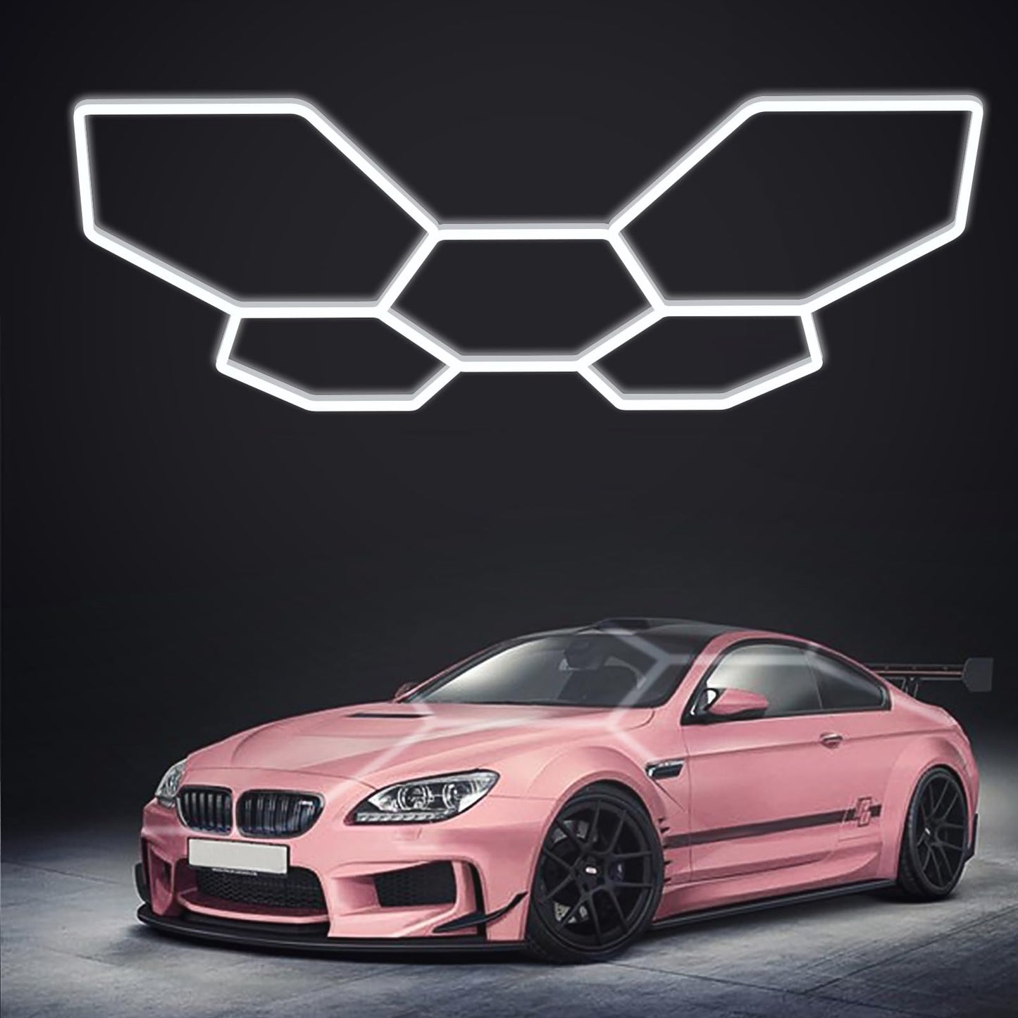 Hexagon Garage Lights: 6500K Cool White 5 Grid Hex Garage Light, 25 Packs LED Light, Super Bright Honeycomb Hexagon Ceiling Llight for Car Detailing Garage Workshop Basement Gym Barber