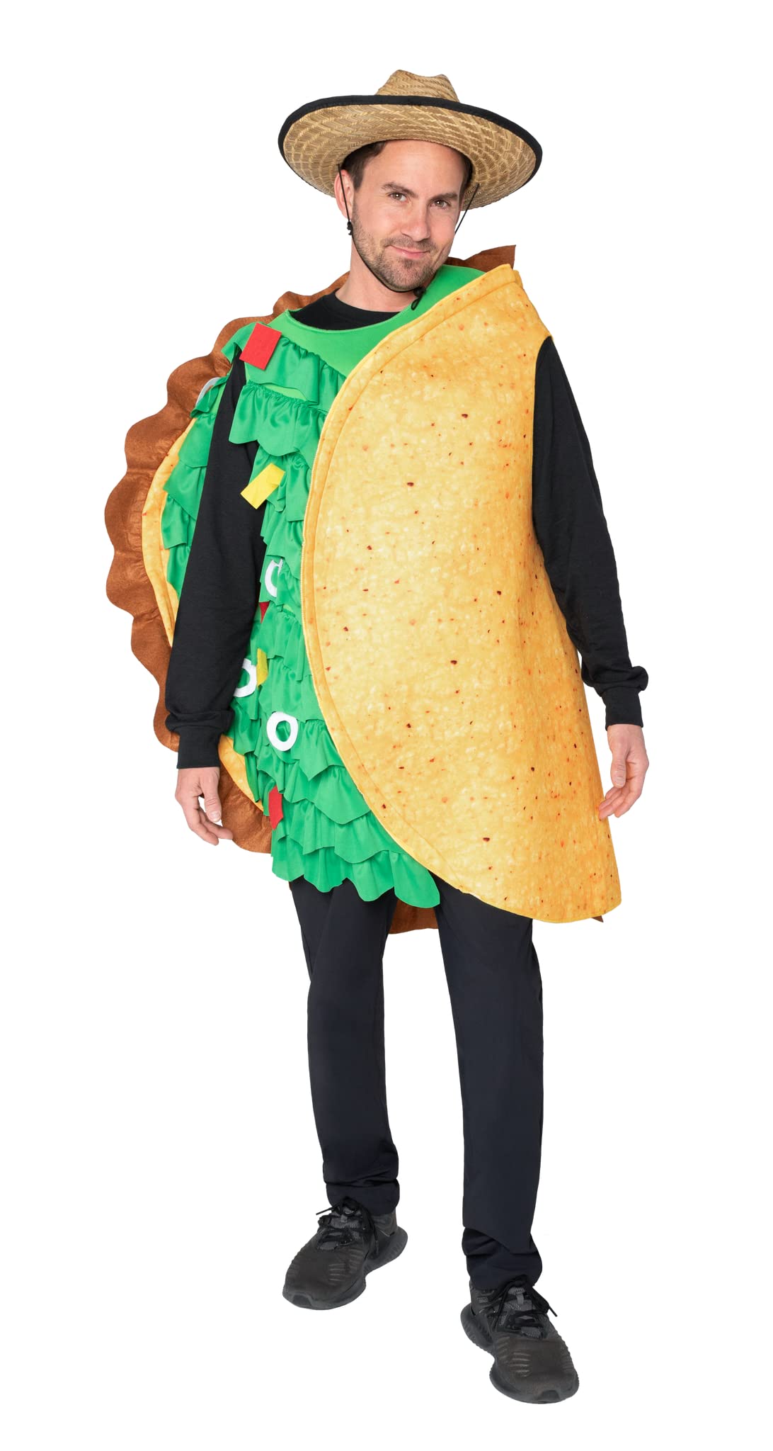 Spooktacular Creations Taco Costume Adult Men Realistic Deluxe Set for Halloween Dress Up Party Theme Activities