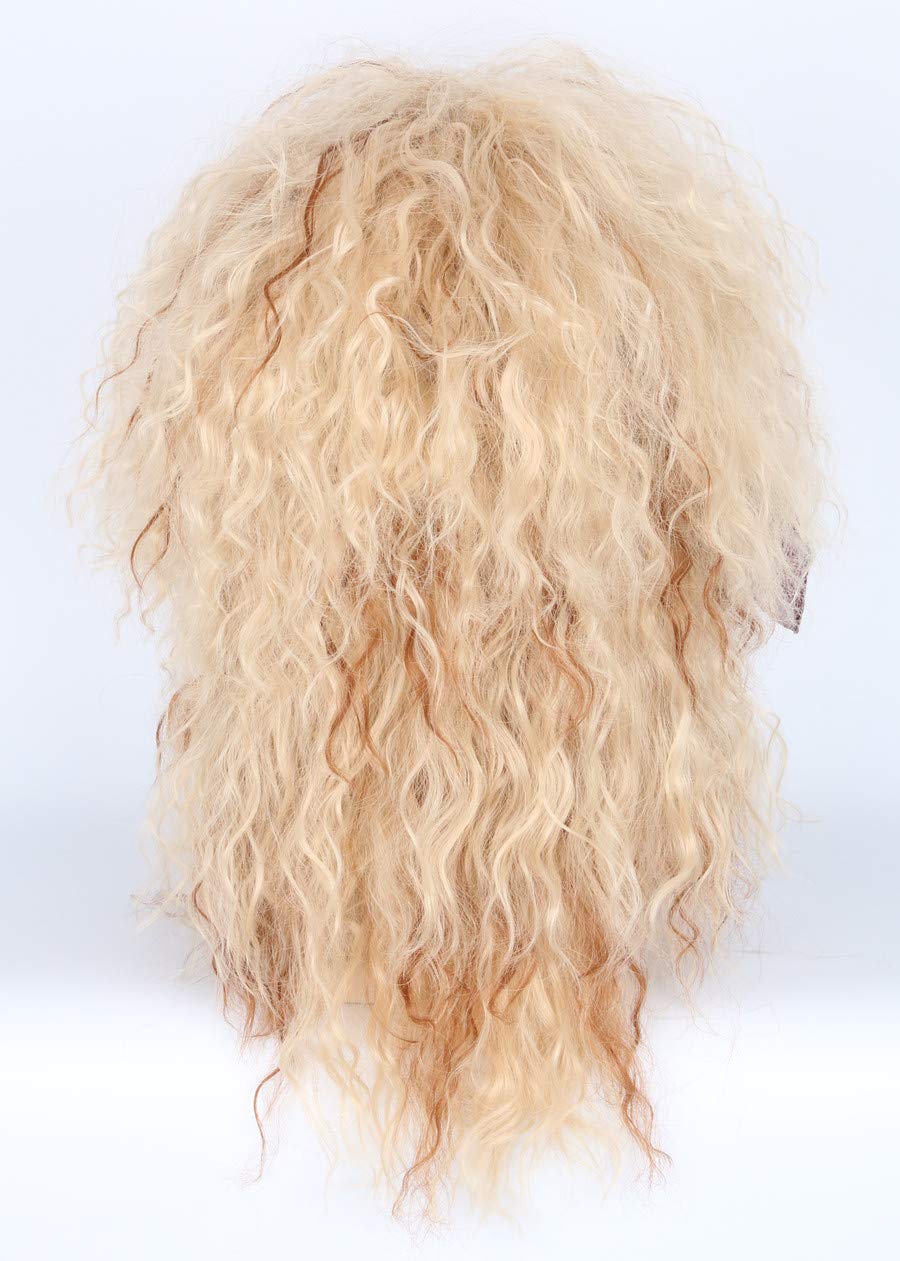 Topcosplay Men Women Blonde 80s Wigs Long Curly Rocker Disco Halloween Costume Mullet Wig