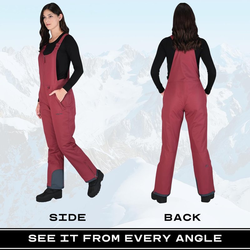 Arctix Women's Essential Insulated Bib Overalls, Crimson, X-Large Short