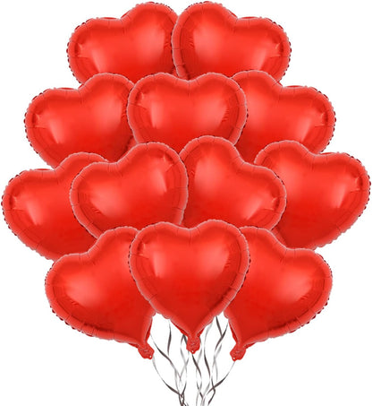 30 pcs Red Heart Balloons 18" Foil Love Balloons Mylar Balloons, heart balloons Valentines Day Decorations Balloons for Valentines Day,Propose wedding Party Backdrop Birthday Party Supplies
