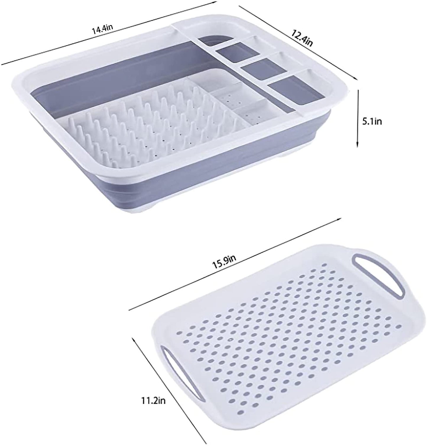 camper must haves dish drying rack Collapsible Dish Drying Rack Portable Dinnerware Drainer Organizer for Kitchen RV Campers Travel Trailers Space Saving Kitchen Storage Rack Tray (with Drainboard)