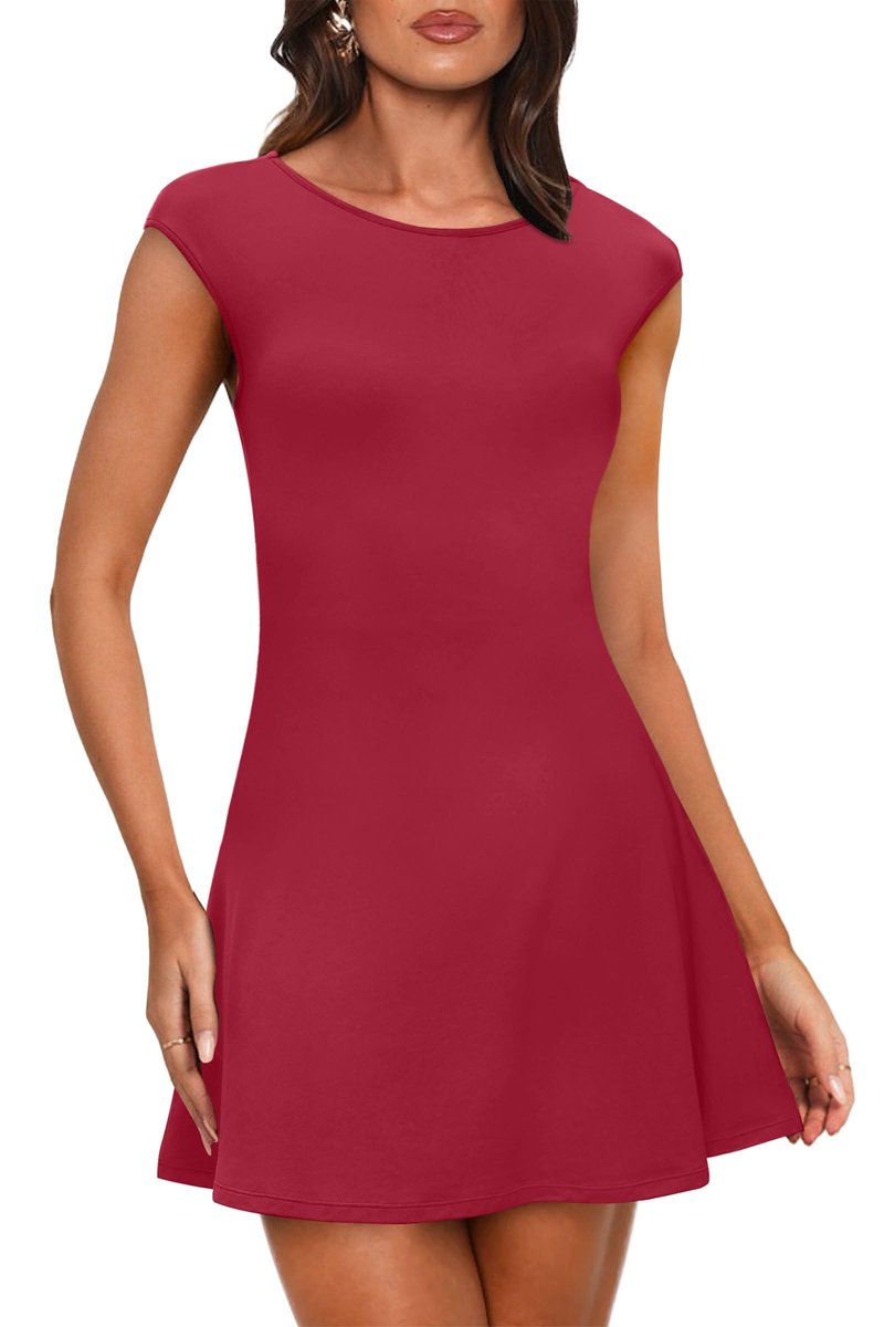 OFEEFAN Red Mini Dress Graduation Homecoming Clothing Party Cruise Outfits Resort Wear Formal Club Cocktail M