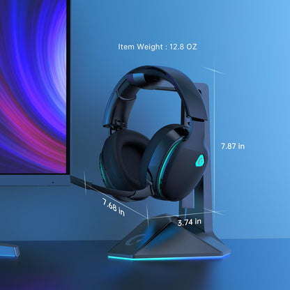 Gtheos 2.4GHz Wireless Gaming Headphones for PS5, PS4 Fortnite & Call of Duty/FPS Gamers, PC, Nintendo Switch, Bluetooth 5.3 Gaming Headset with Noise Canceling Mic, Stereo Sound, 40+Hr Battery -Black