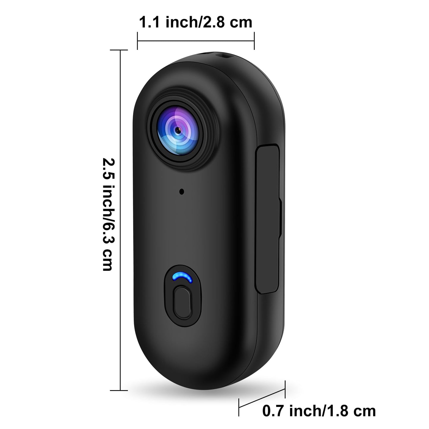 i3 4K Thumb Action Camera, Tiny Size, Mount Anywhere, Small Body Camera with Spring Clip, Portable Vlogging, Hands-Free POV Recording, Helmet Cam for Cycling, Motorcycle (64G-Card, Black)