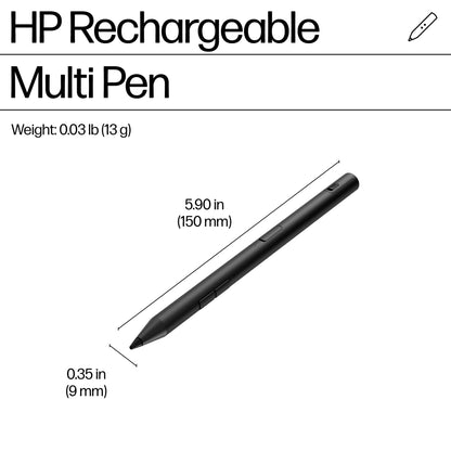 HP 700 Rechargeable Multi Pen | Universal | Built-In Lithium-Ion Battery | USB-C Charging | Up to 25 Days Battery Life | Programmable Buttons | Adjustable Tilt, Pressure | Black