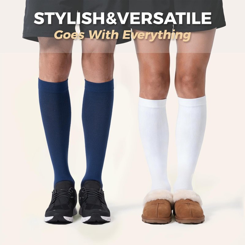 musesox Compression Socks for Women and Men,Knee High 15-20mmHg Graduated Support(3 Pairs) Best for Nurses,Pregnant,Travel