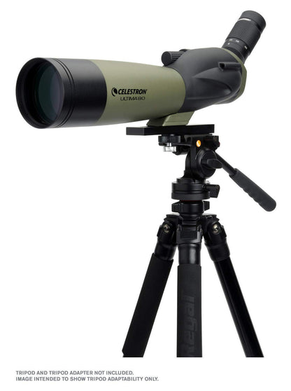 Celestron 52250 Ultima 20-60x80mm Angled Refractor Spotting Scope Telescope with Multi-Coated Optics, Waterproof Rubber Tubing and Soft Carry Case, Green