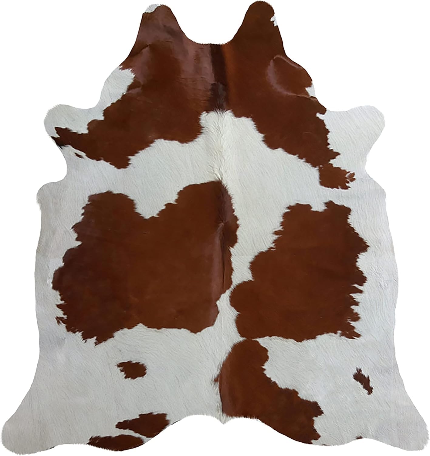URBAN BUCK Brown & White Cowhide Area Rug Natural Premium Quality Cow Skin Hair On Leather Rug for Bedroom Décor 5ft x 5ft (60Inch x 60Inch, 152.4CM x 152.4CM)
